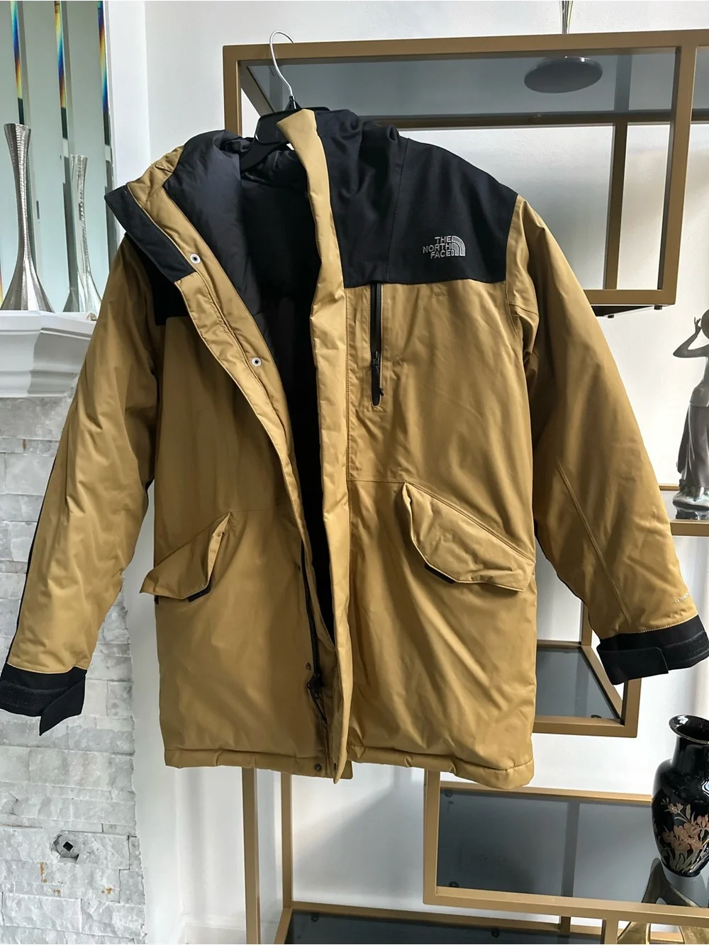 The North Face Men’s Tan and Black Insulated Parka